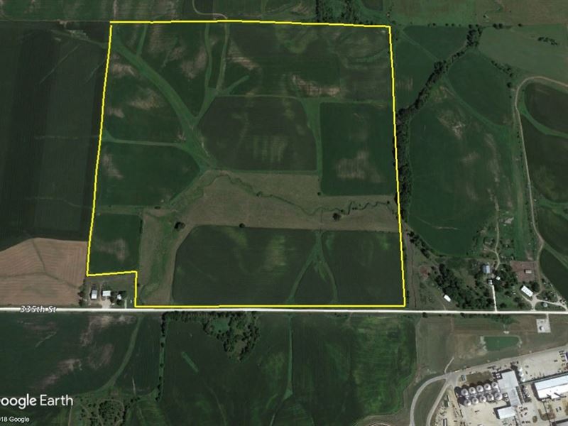 Guthrie County Iowa Tillable Farm, Land for Sale in Iowa, 195468