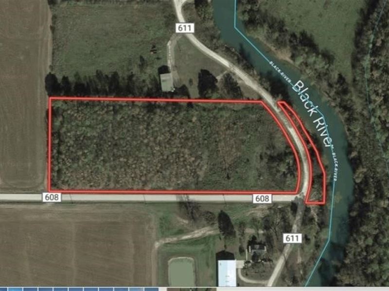 6 Acres Land Timber Black River : Poplar Bluff : Butler County : Missouri