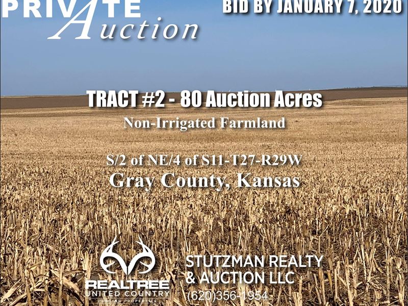 Gray County Ks, TR 2, 80 Acres : Ingalls : Gray County : Kansas