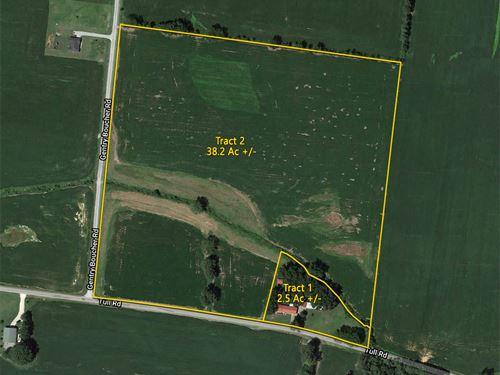 Home and 2.5 Acres, 38.2 Acres Crop : Kenton : Gibson County : Tennessee