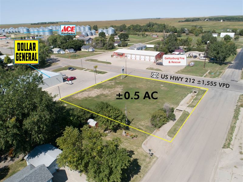 Dollar General Adjacent 0.5 Acres : Gettysburg : Potter County : South Dakota