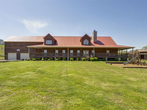 TN Log Home with Acreage Auction : Mount Pleasant : Maury County : Tennessee