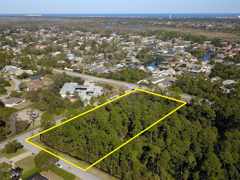 Palm Coast Corner Lot 1.44 AC : Palm Coast : Flagler County : Florida