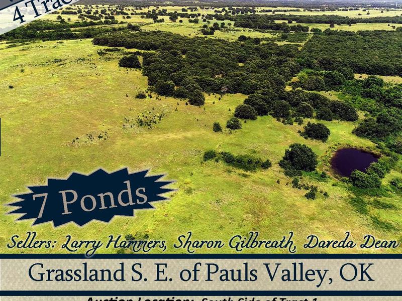 435 +/- Acres in 4 Tracts : Wynnewood : Garvin County : Oklahoma