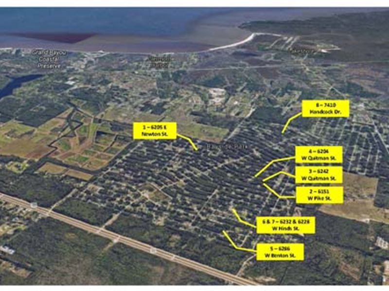 Absolute Auction, 8 Lots : Bay Saint Louis : Hancock County : Mississippi