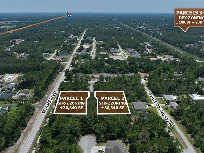 8 Residential Lots : Palm Coast : Flagler County : Florida