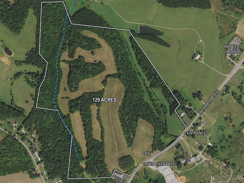 Prime 129 Acres Near Smith Mtn Lake : Moneta : Bedford County : Virginia