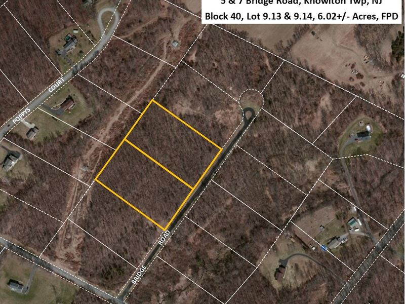6+/- Acre Lot By Order of The Twp : Columbia : Warren County : New Jersey