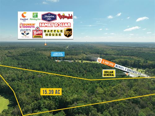 15.39 Acre Parcel, Savannah Msa : Port Wentworth : Chatham County : Georgia