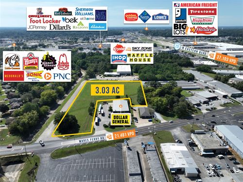 3 Acre Parcel, 21K Vpd : Montgomery : Alabama