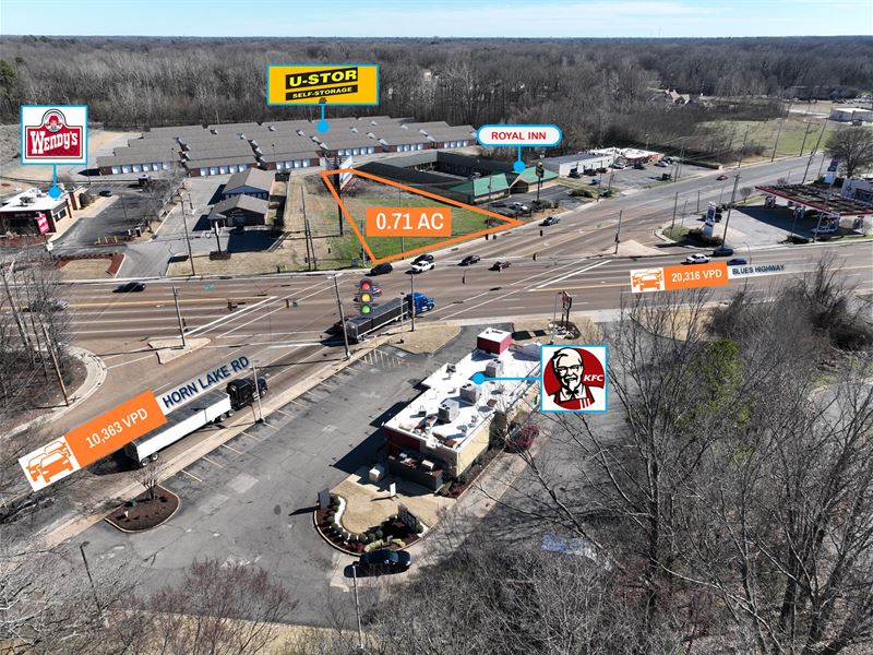 Hard Corner Commercial Land : Memphis : Shelby County : Tennessee