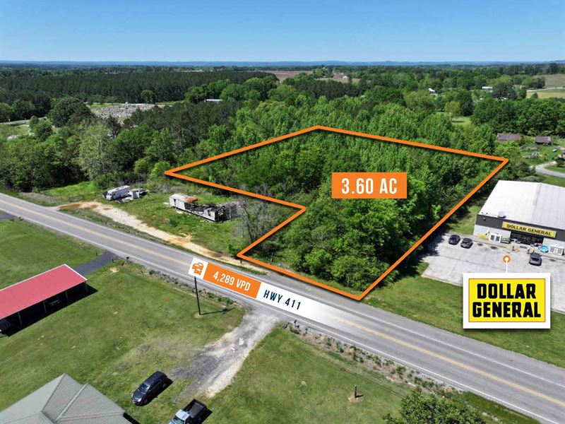 3.6 Ac, Dollar General Adjacent : Centre : Cherokee County : Alabama