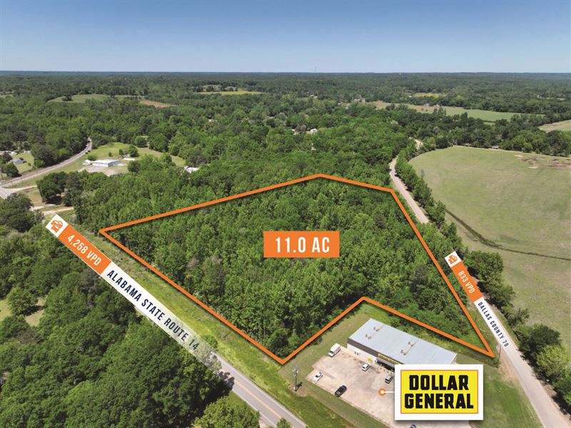 11 Acres, Dollar General Adjacent : Selma : Dallas County : Alabama
