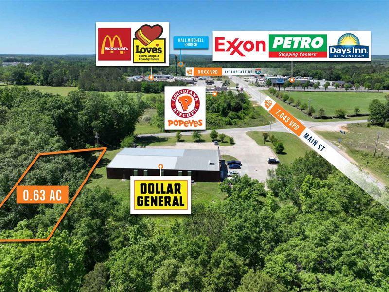 Dollar General Adjacent, 7K Vpd : Shorter : Macon County : Alabama