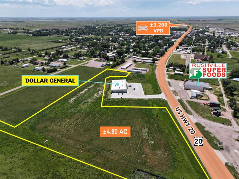 4.8 Acres, Dollar General Adjacent : Rushville : Sheridan County : Nebraska