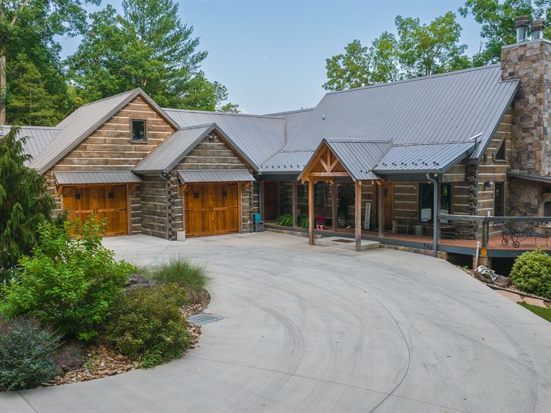 Lakefront Home and Land in NC : Taylorsville : Alexander County : North Carolina