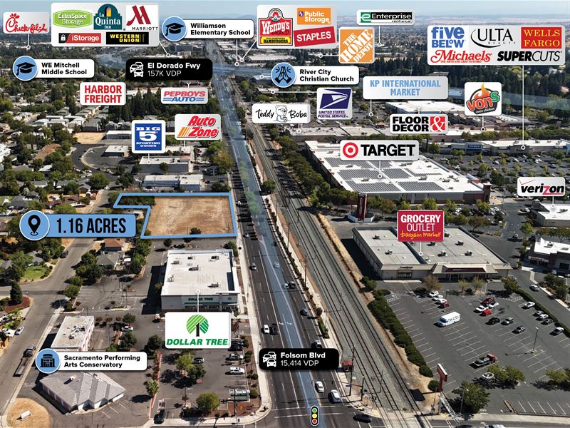 Target & Walmart Shadow 1.16 Acres : Rancho Cordova : Sacramento County : California