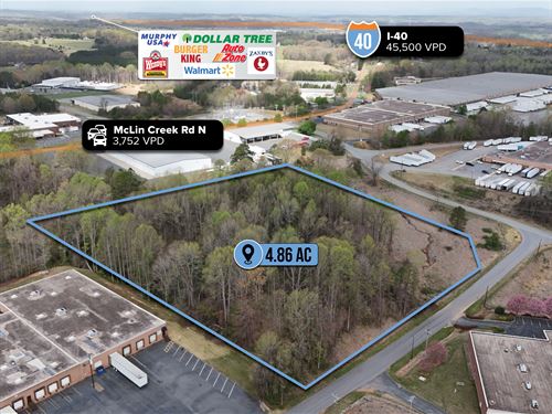 4.86 Acres, Industrial Land : Conover : Catawba County : North Carolina