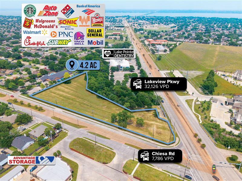 Hard Corner 4.22 Acre Parcel : Rowlett : Dallas County : Texas