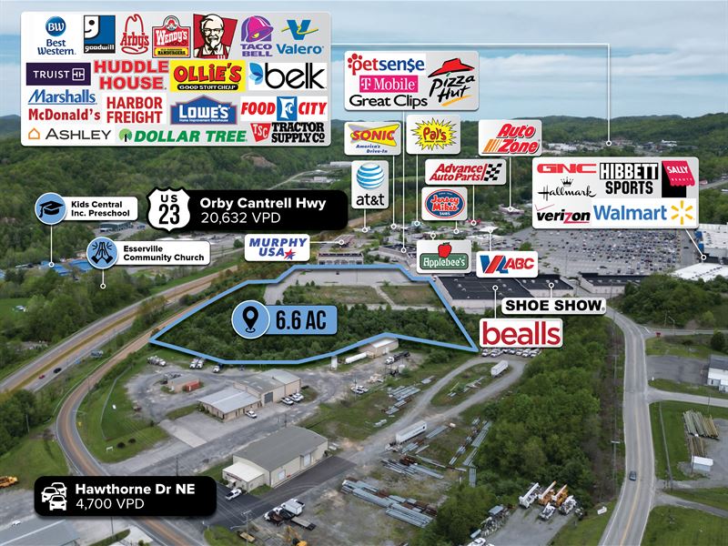$1 Auction 6.6 Ac Walmart Outparcel : Norton : Wise County : Virginia
