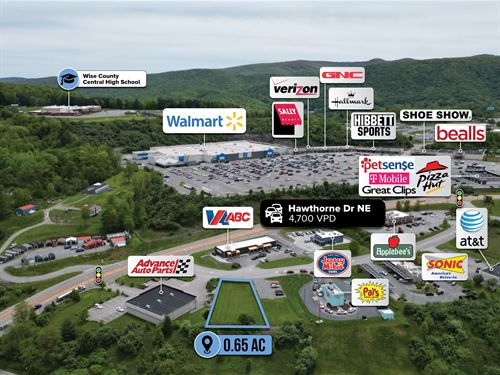 $1 Auction .65 Ac Walmart Outparcel : Norton : Wise County : Virginia