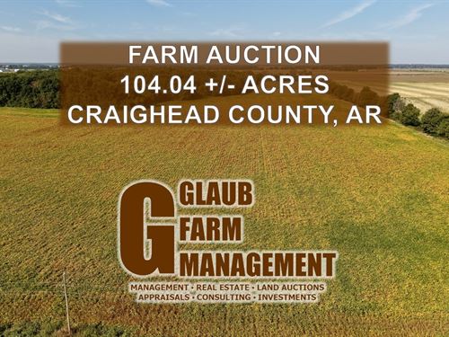 Prime 104 Acre Irrigated Farmland : Jonesboro : Craighead County : Arkansas